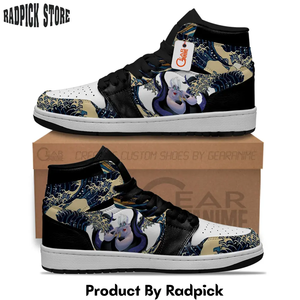 Ursula kanagawa great wave air jordan high topsneakers custom shoes  rp0353178